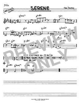 page one of Serene (Real Book – Melody & Chords – C Instruments)