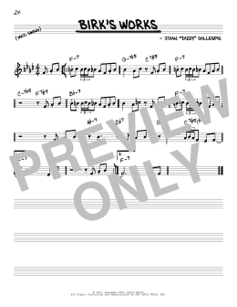 page one of Birk's Works (Real Book – Melody & Chords – C Instruments)