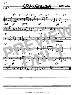 page one of Crazeology (Real Book – Melody & Chords – C Instruments)