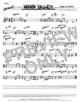 page one of Warm Valley (Real Book – Melody & Chords – C Instruments)