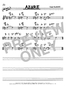 page one of Azure (Real Book – Melody & Chords – C Instruments)