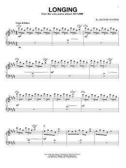 page one of Longing (Piano Solo)