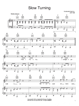 page one of Slow Turning (Piano, Vocal & Guitar Chords (Right-Hand Melody))