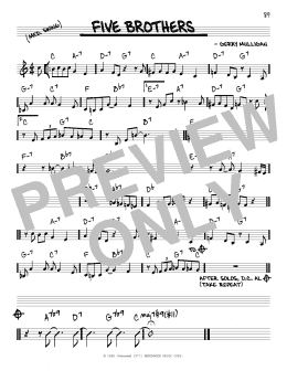 page one of Five Brothers (Real Book – Melody & Chords – C Instruments)