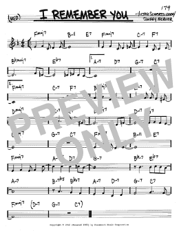 page one of I Remember You (Real Book – Melody & Chords – C Instruments)