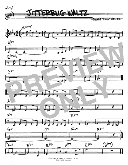 page one of Jitterbug Waltz (Real Book – Melody & Chords – C Instruments)