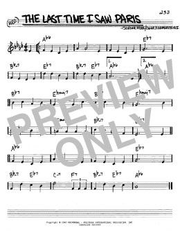 page one of The Last Time I Saw Paris (Real Book – Melody & Chords – C Instruments)