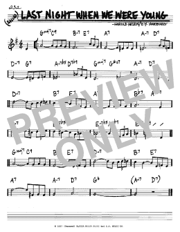 page one of Last Night When We Were Young (Real Book – Melody & Chords – C Instruments)
