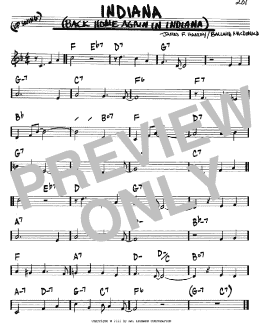 page one of Indiana (Back Home Again In Indiana) (Real Book – Melody & Chords – C Instruments)