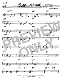page one of Just In Time (Real Book – Melody & Chords – C Instruments)