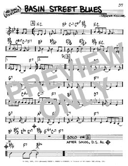 page one of Basin Street Blues (Real Book – Melody & Chords – C Instruments)