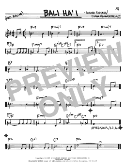 page one of Bali Ha'i (Real Book – Melody & Chords – C Instruments)
