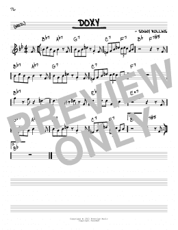 page one of Doxy (Real Book – Melody & Chords – C Instruments)