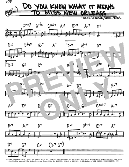 page one of Do You Know What It Means To Miss New Orleans (Real Book – Melody & Chords – C Instruments)