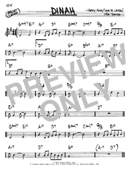 page one of Dinah (Real Book – Melody & Chords – C Instruments)