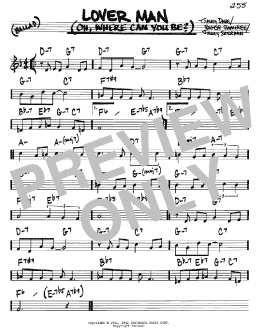 page one of Lover Man (Oh, Where Can You Be?) (Real Book – Melody & Chords – C Instruments)