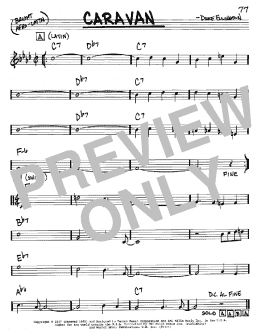 page one of Caravan (Real Book – Melody & Chords – C Instruments)