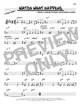 page one of Watch What Happens (Real Book – Melody & Chords – C Instruments)