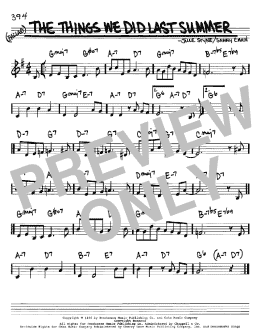 page one of The Things We Did Last Summer (Real Book – Melody & Chords – C Instruments)