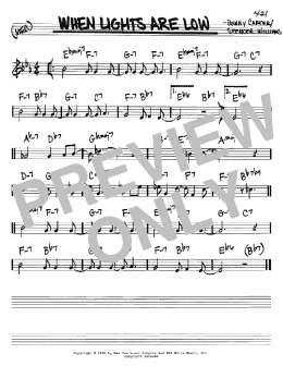 page one of When Lights Are Low (Real Book – Melody & Chords – C Instruments)