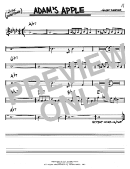 page one of Adam's Apple (Real Book – Melody & Chords – C Instruments)