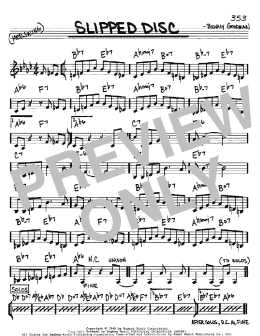 page one of Slipped Disc (Real Book – Melody & Chords – C Instruments)