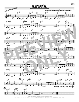 page one of Estate (Real Book – Melody & Chords – C Instruments)