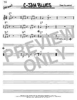 page one of C-Jam Blues (Real Book – Melody & Chords – C Instruments)