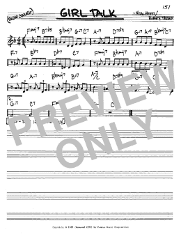 page one of Girl Talk (Real Book – Melody & Chords – C Instruments)