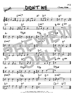 page one of Didn't We (Real Book – Melody & Chords – C Instruments)