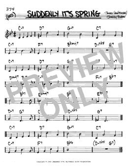 page one of Suddenly It's Spring (Real Book – Melody & Chords – C Instruments)