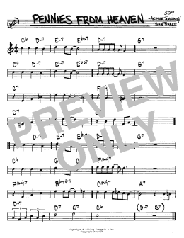 page one of Pennies From Heaven (Real Book – Melody & Chords – C Instruments)
