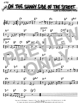 page one of On The Sunny Side Of The Street (Real Book – Melody & Chords – C Instruments)