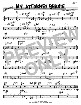 page one of My Attorney Bernie (Real Book – Melody & Chords – C Instruments)