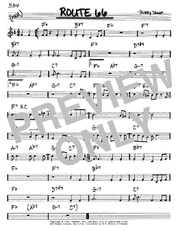 page one of Route 66 (Real Book – Melody & Chords – C Instruments)