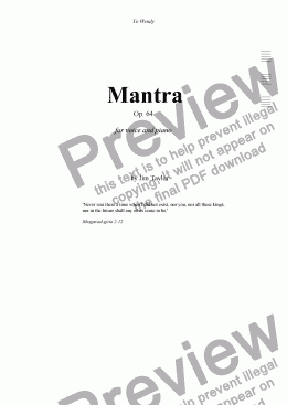 page one of Mantra