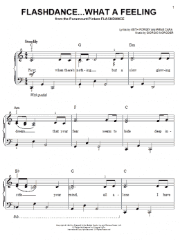 page one of Flashdance...What A Feeling (Easy Piano)