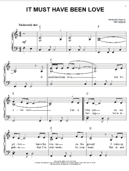 page one of It Must Have Been Love (Easy Piano)