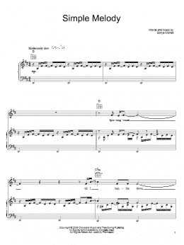 page one of Simple Melody (Piano, Vocal & Guitar Chords (Right-Hand Melody))