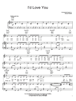 page one of I'd Love You (Piano, Vocal & Guitar Chords (Right-Hand Melody))