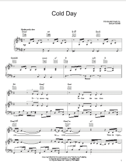 page one of Cold Day (Piano, Vocal & Guitar Chords (Right-Hand Melody))
