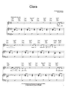 page one of Clara (Piano, Vocal & Guitar Chords (Right-Hand Melody))