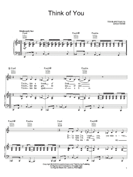page one of Think Of You (Piano, Vocal & Guitar Chords (Right-Hand Melody))