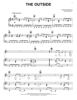 page one of The Outside (Piano, Vocal & Guitar Chords (Right-Hand Melody))