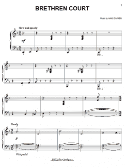 page one of Brethren Court (from Pirates Of The Caribbean: At World's End) (Easy Piano)