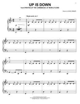 page one of Up Is Down (from Pirates Of The Caribbean: At World's End) (Easy Piano)