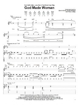 page one of God Made Woman (Guitar Tab)