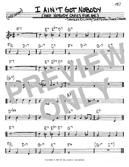 page one of I Ain't Got Nobody (And Nobody Cares For Me) (Real Book – Melody & Chords – C Instruments)