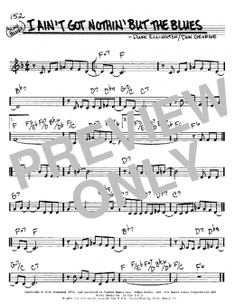 page one of I Ain't Got Nothin' But The Blues (Real Book – Melody & Chords – C Instruments)