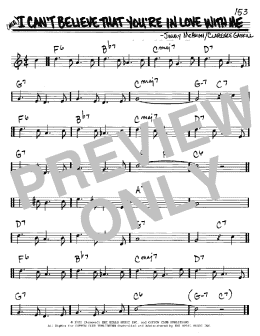 page one of I Can't Believe That You're In Love With Me (Real Book – Melody & Chords – C Instruments)